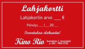 KinoRio lahjakortti